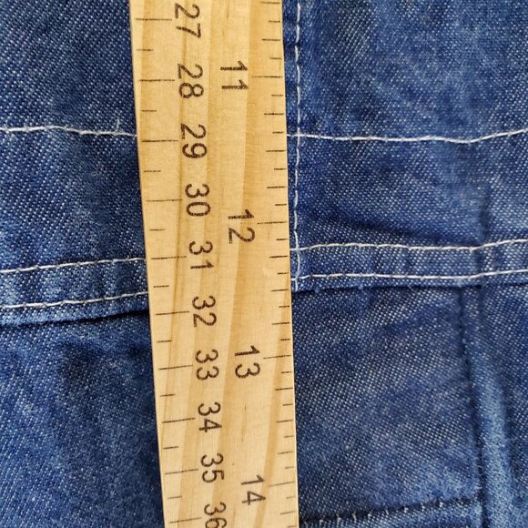 Red Kap Jeans Mens Size 46x32 Blue Denim Adjustable Bib Overalls - Picture 5 of 10